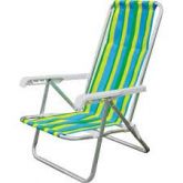 Cadeira de praia encosto alto em aluminio